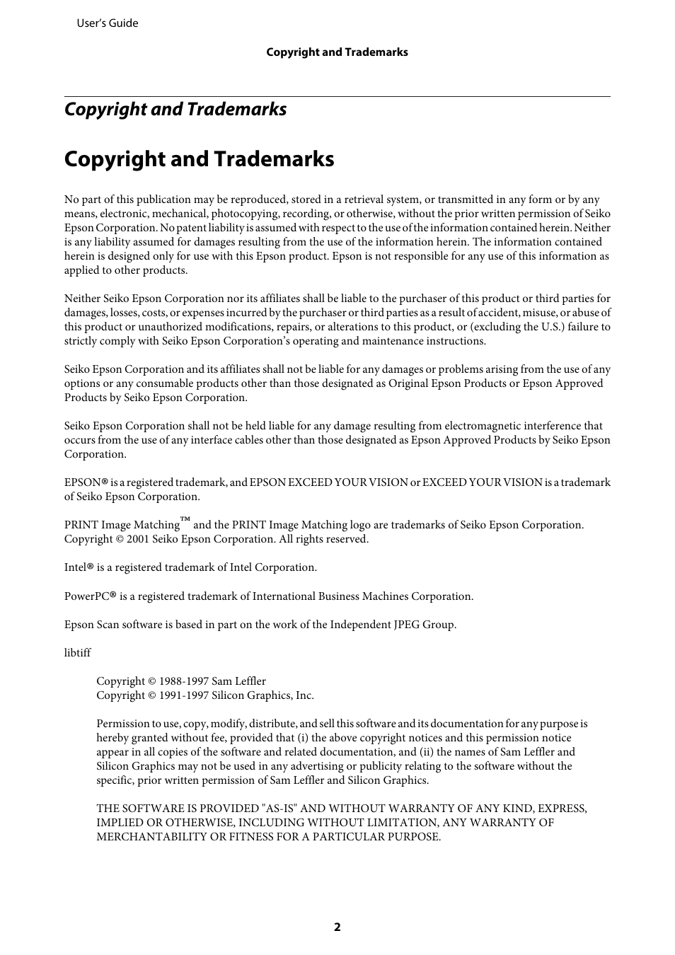 Copyright and trademarks | Epson WP-M4595DNF User Manual | Page 2 / 203
