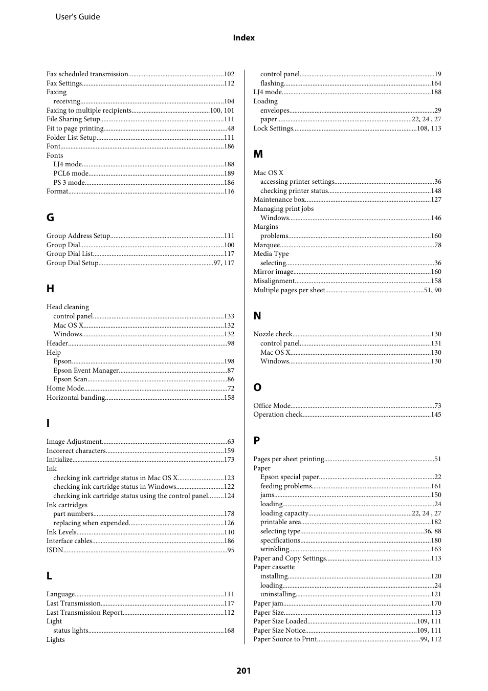 Epson WP-M4595DNF User Manual | Page 201 / 203