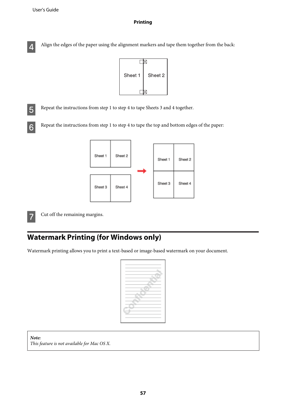 Watermark printing (for windows only) | Epson WP-M4595DNF User Manual | Page 57 / 203