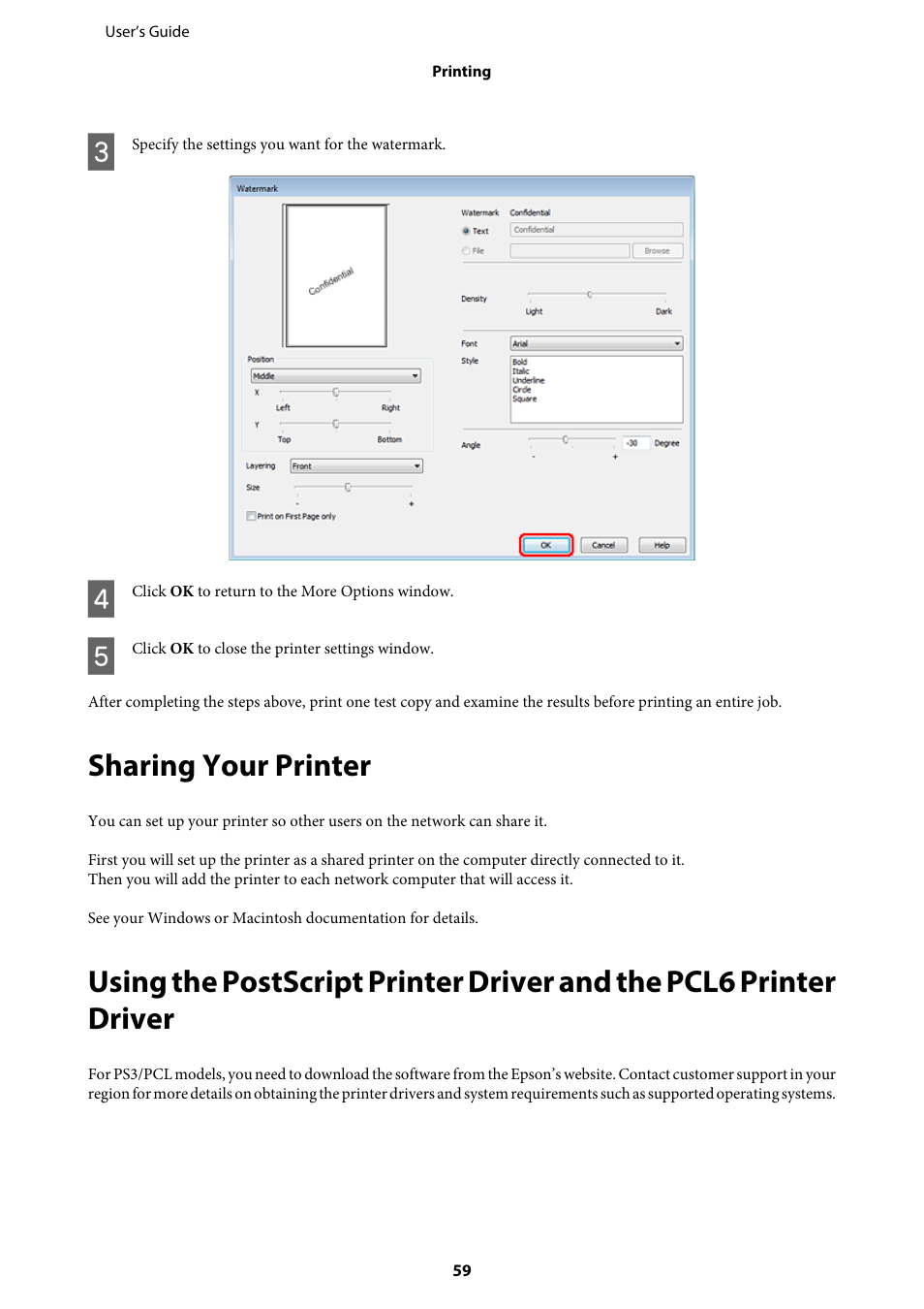 Sharing your printer | Epson WP-M4595DNF User Manual | Page 59 / 203