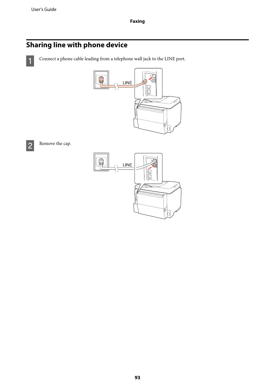 Sharing line with phone device | Epson WP-M4595DNF User Manual | Page 93 / 203