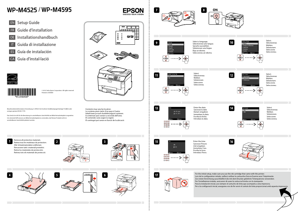 Epson WP-M4595DNF User Manual | 2 pages