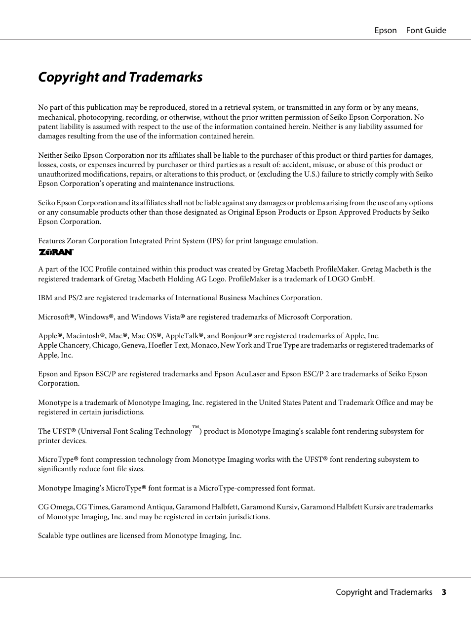 Copyright and trademarks | Epson AcuLaser C9300 User Manual | Page 3 / 39