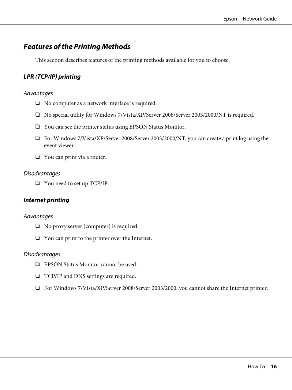 Features of the printing methods | Epson AcuLaser C9300 User Manual | Page 16 / 92