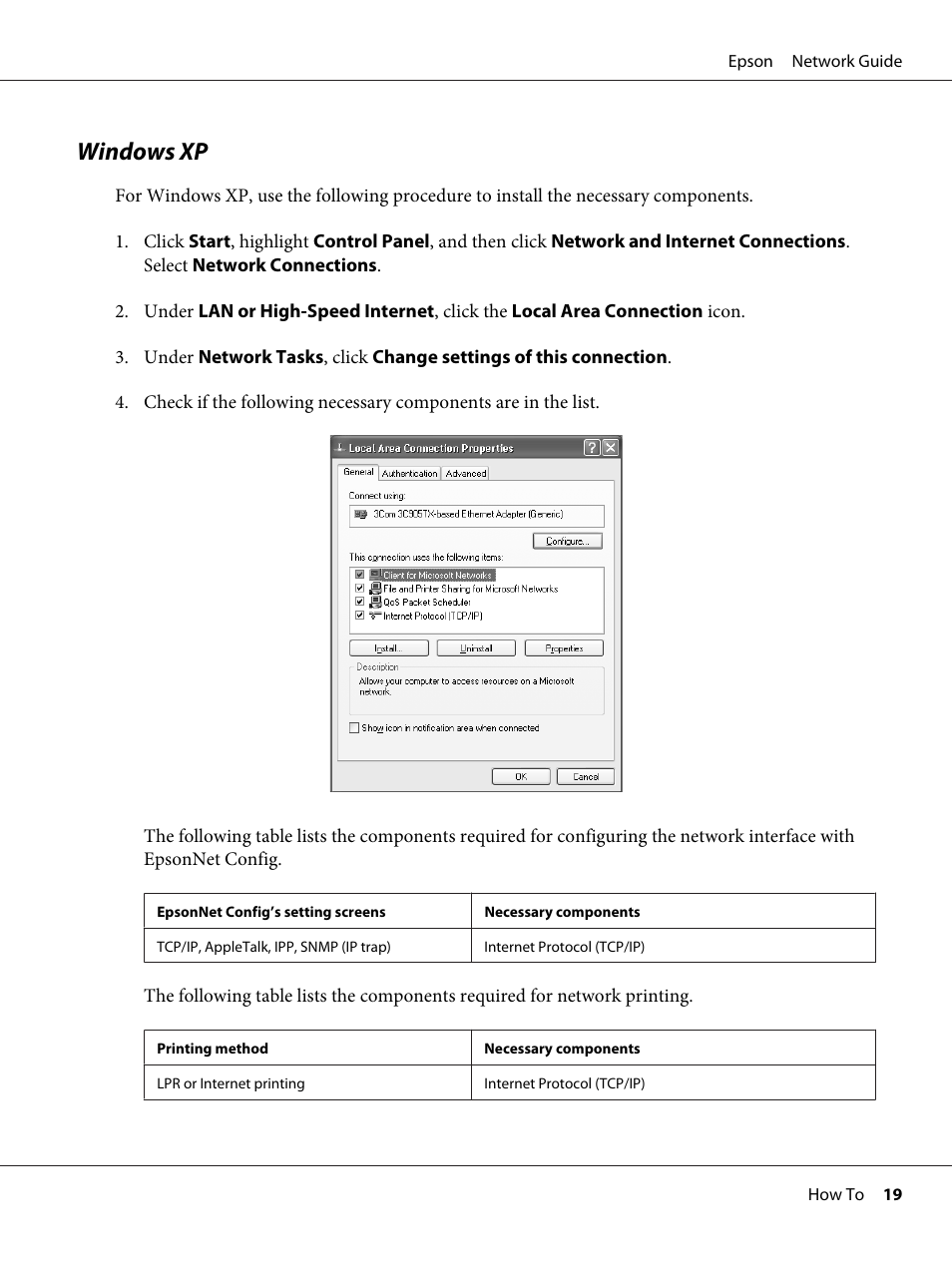 Windows xp | Epson AcuLaser C9300 User Manual | Page 19 / 92