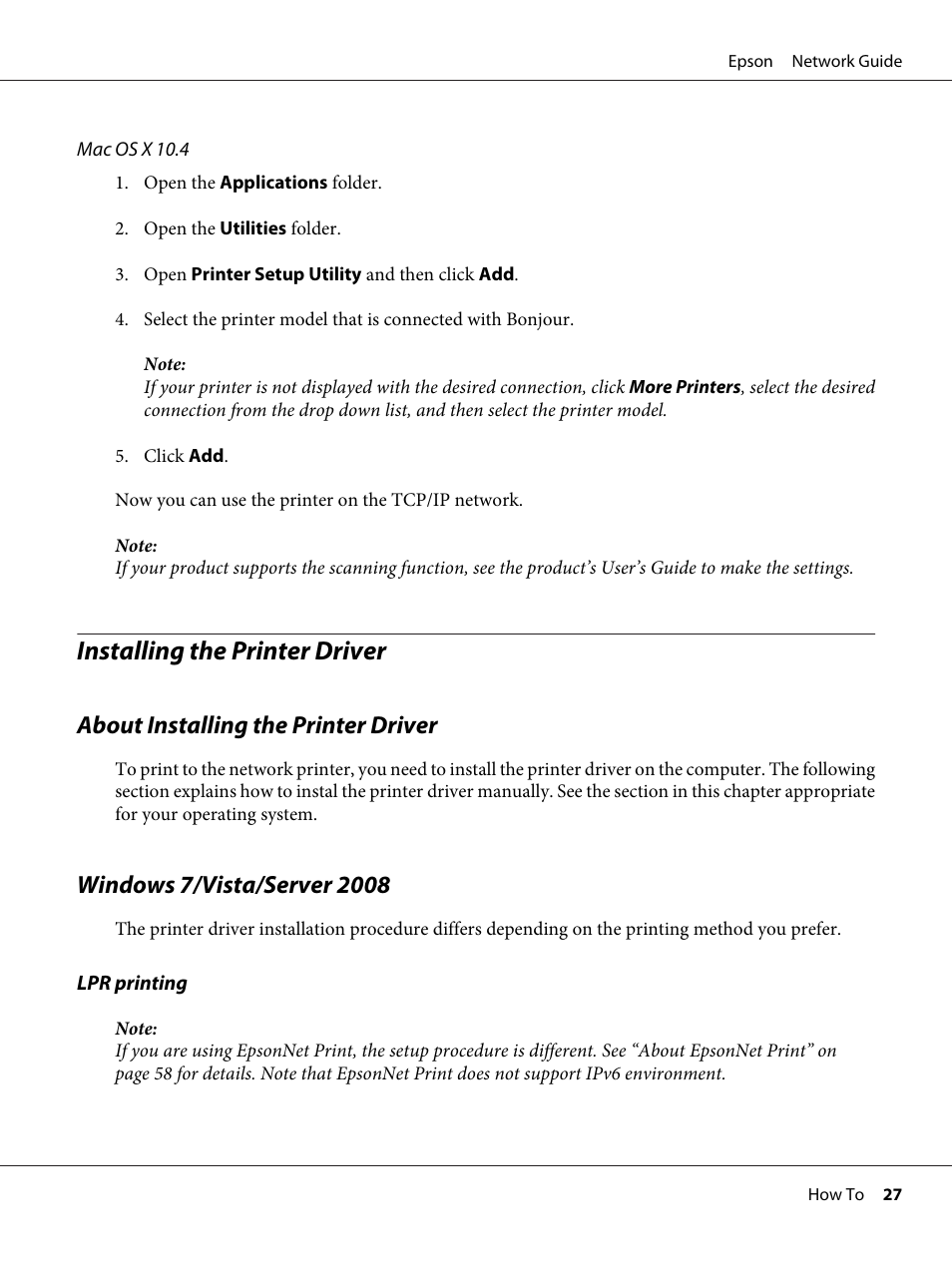 Installing the printer driver, About installing the printer driver, Windows 7/vista/server 2008 | Epson AcuLaser C9300 User Manual | Page 27 / 92