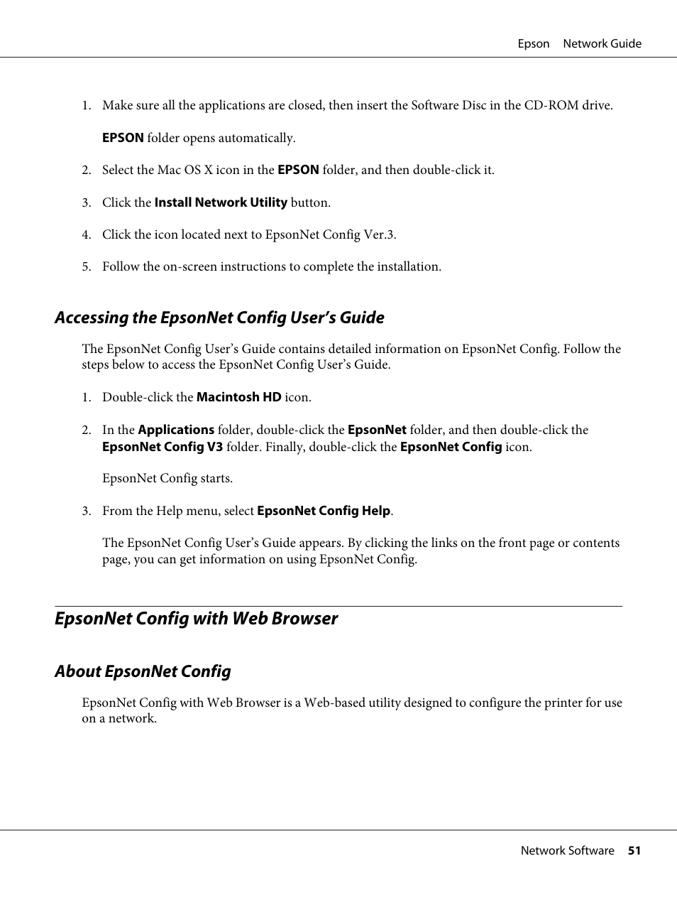 Accessing the epsonnet config user’s guide, Epsonnet config with web browser, About epsonnet config | Epson AcuLaser C9300 User Manual | Page 51 / 92