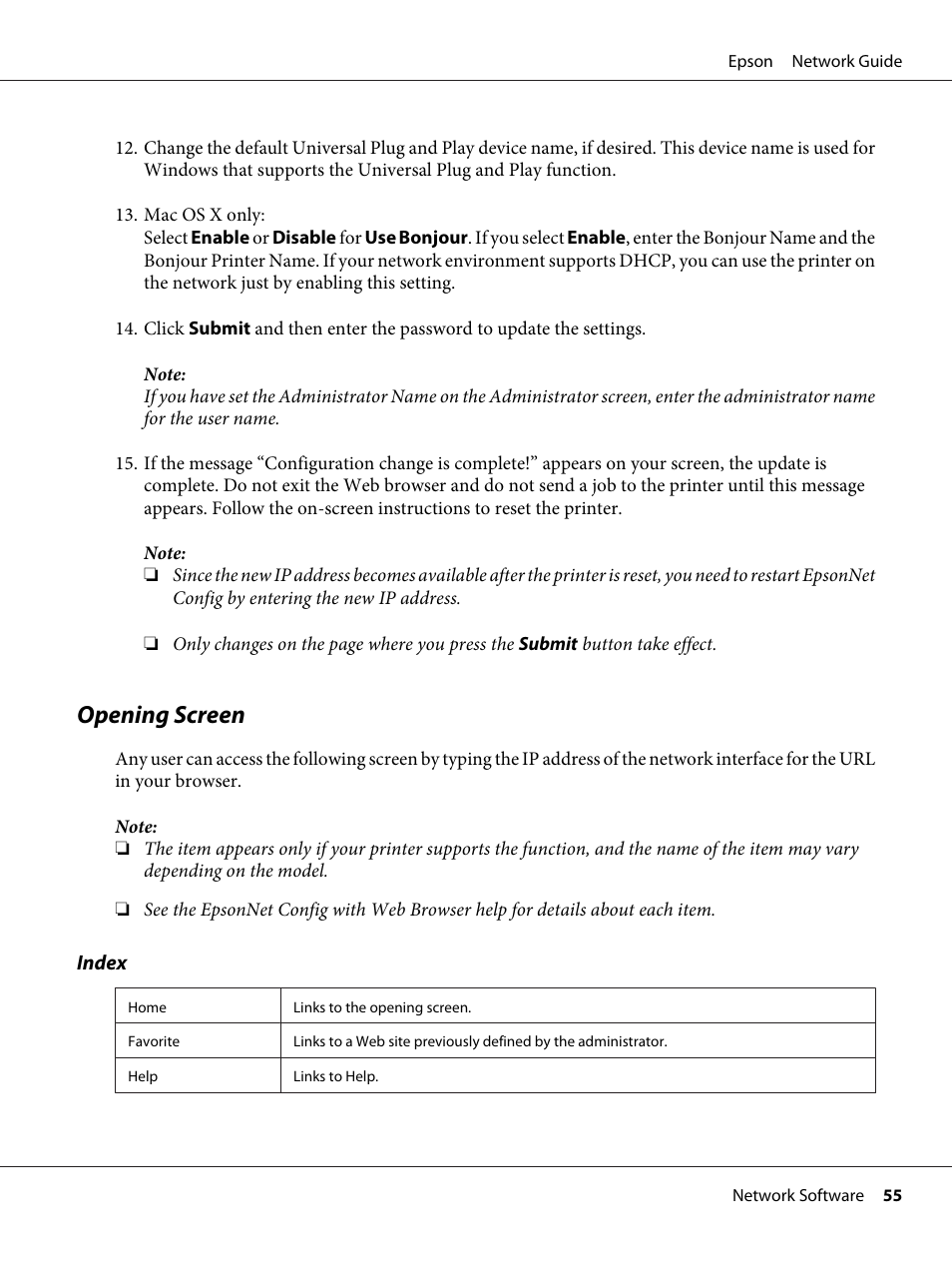 Opening screen | Epson AcuLaser C9300 User Manual | Page 55 / 92