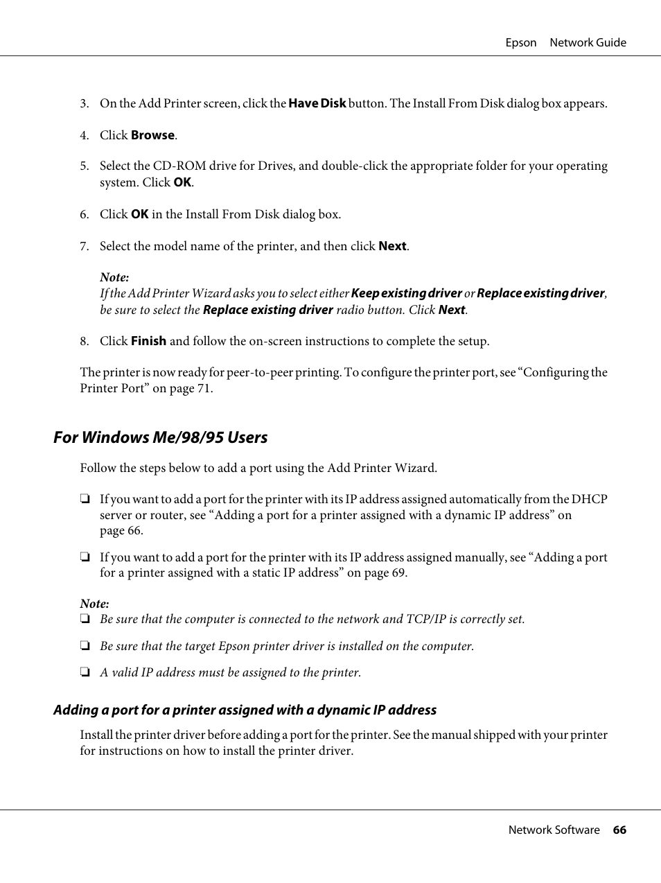 For windows me/98/95 users | Epson AcuLaser C9300 User Manual | Page 66 / 92