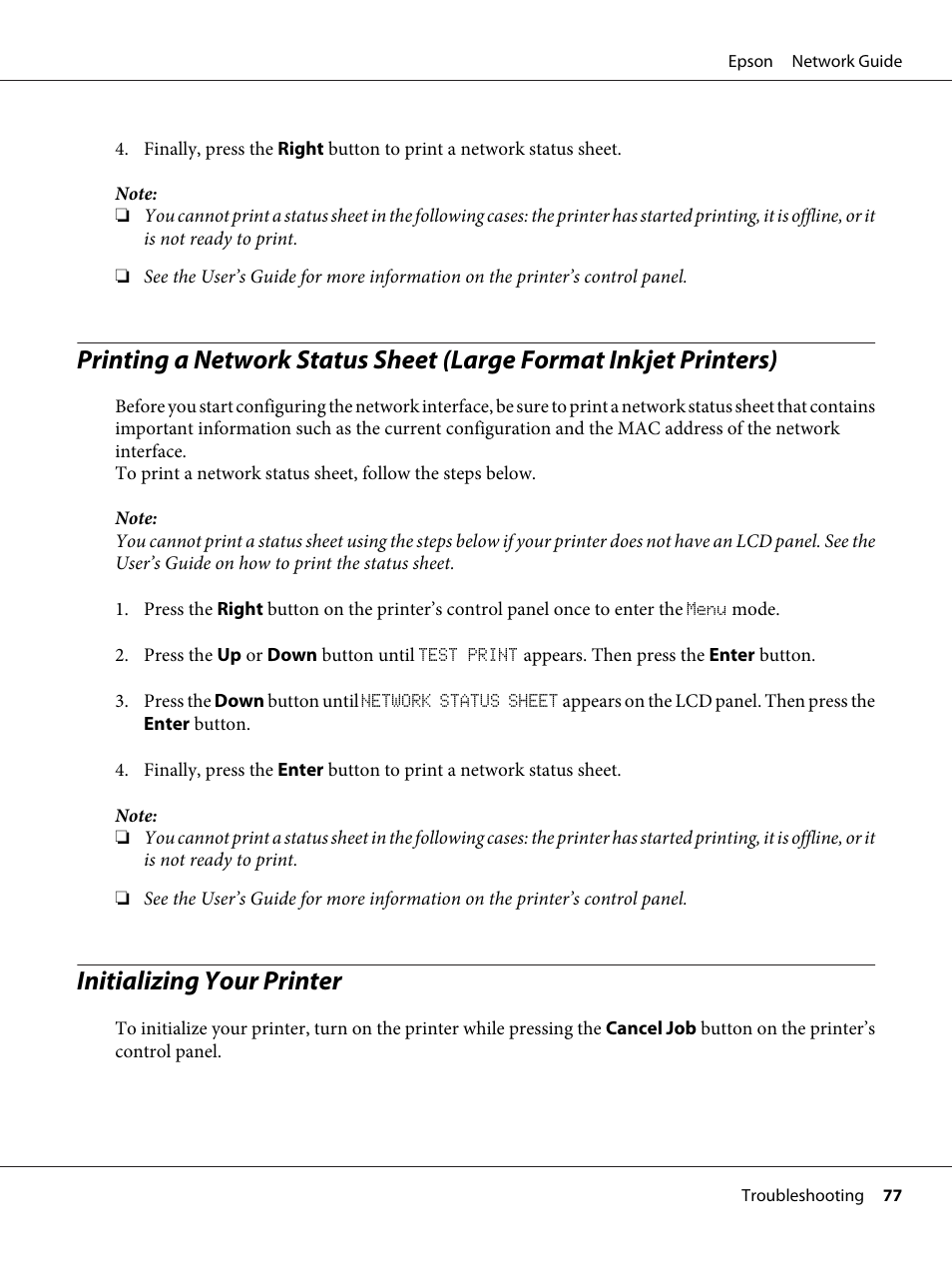Initializing your printer | Epson AcuLaser C9300 User Manual | Page 77 / 92