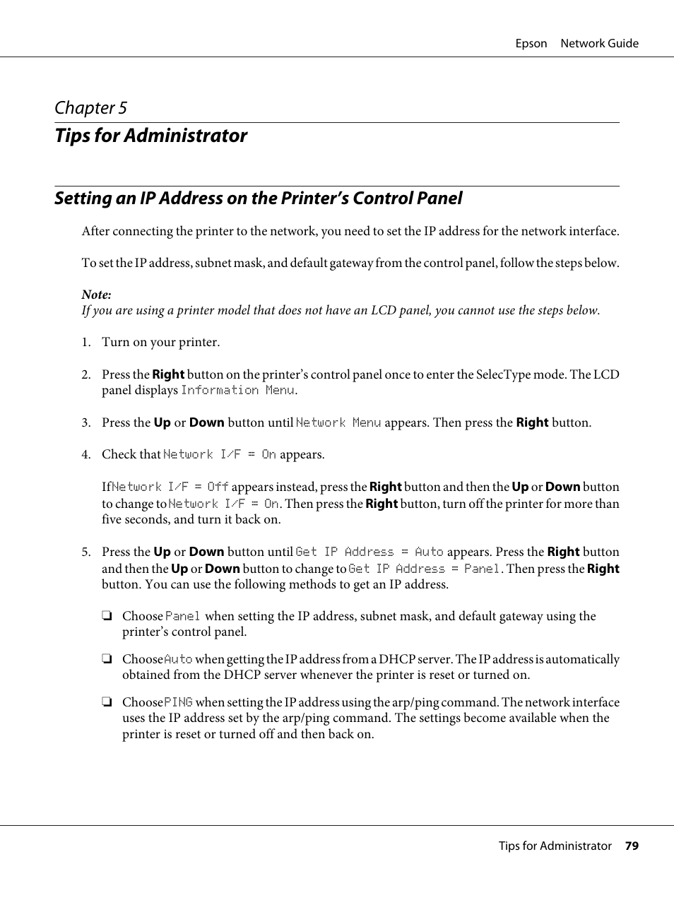 Tips for administrator, Chapter 5 tips for administrator, Chapter 5 | Epson AcuLaser C9300 User Manual | Page 79 / 92