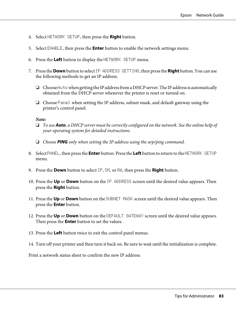 Epson AcuLaser C9300 User Manual | Page 83 / 92