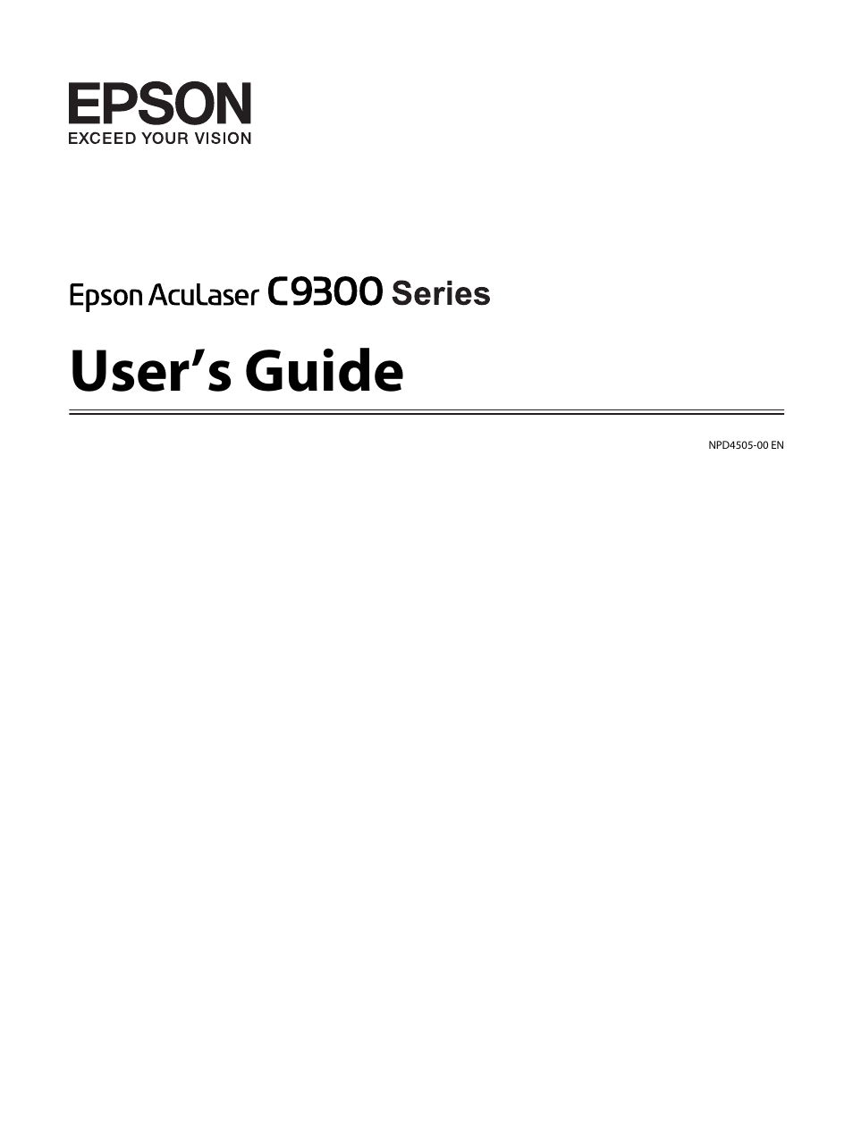 Epson AcuLaser C9300 User Manual | 210 pages