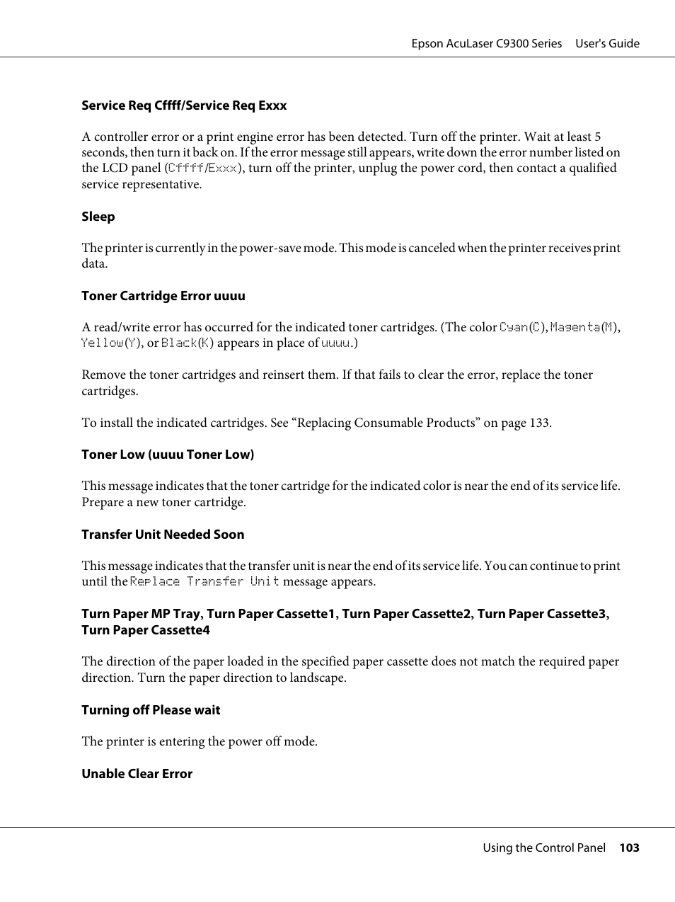 Epson AcuLaser C9300 User Manual | Page 103 / 210