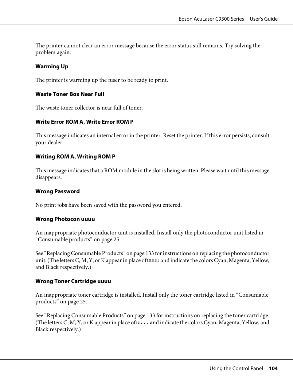 Epson AcuLaser C9300 User Manual | Page 104 / 210
