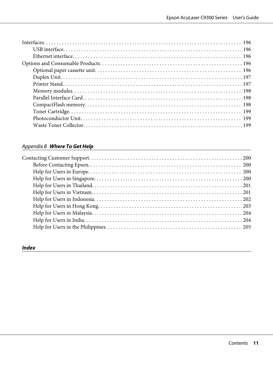 Epson AcuLaser C9300 User Manual | Page 11 / 210