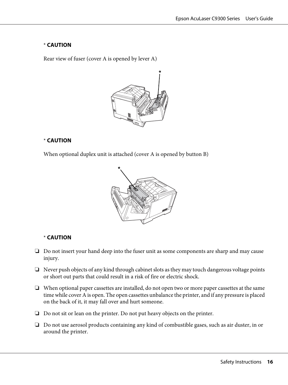 Epson AcuLaser C9300 User Manual | Page 16 / 210