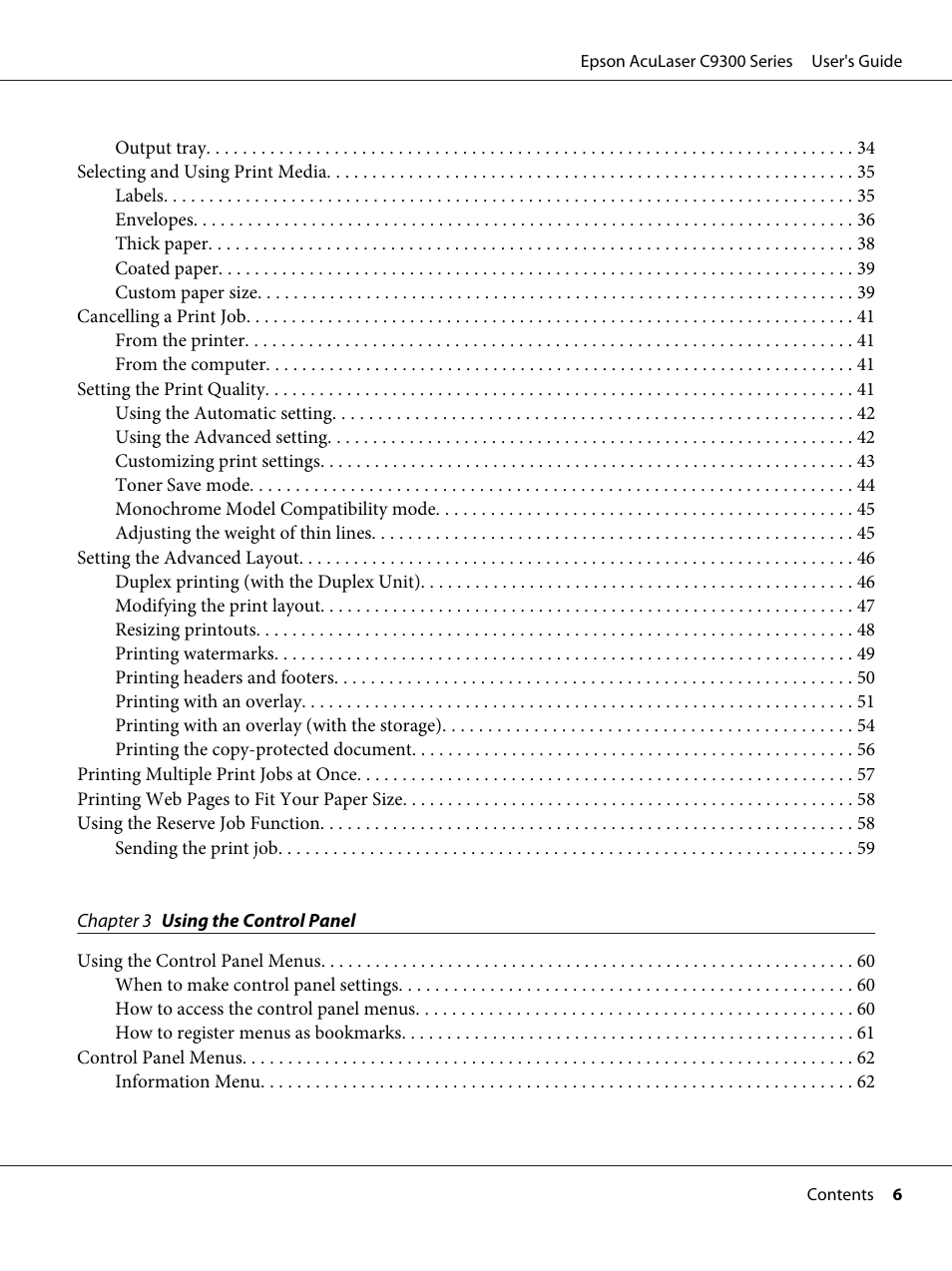 Epson AcuLaser C9300 User Manual | Page 6 / 210