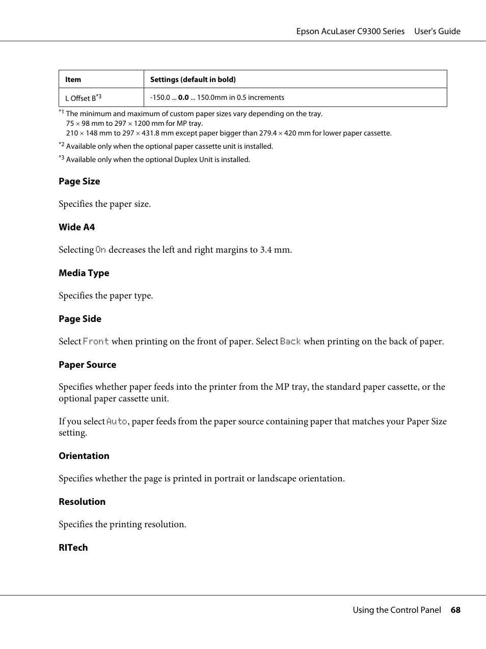 Epson AcuLaser C9300 User Manual | Page 68 / 210