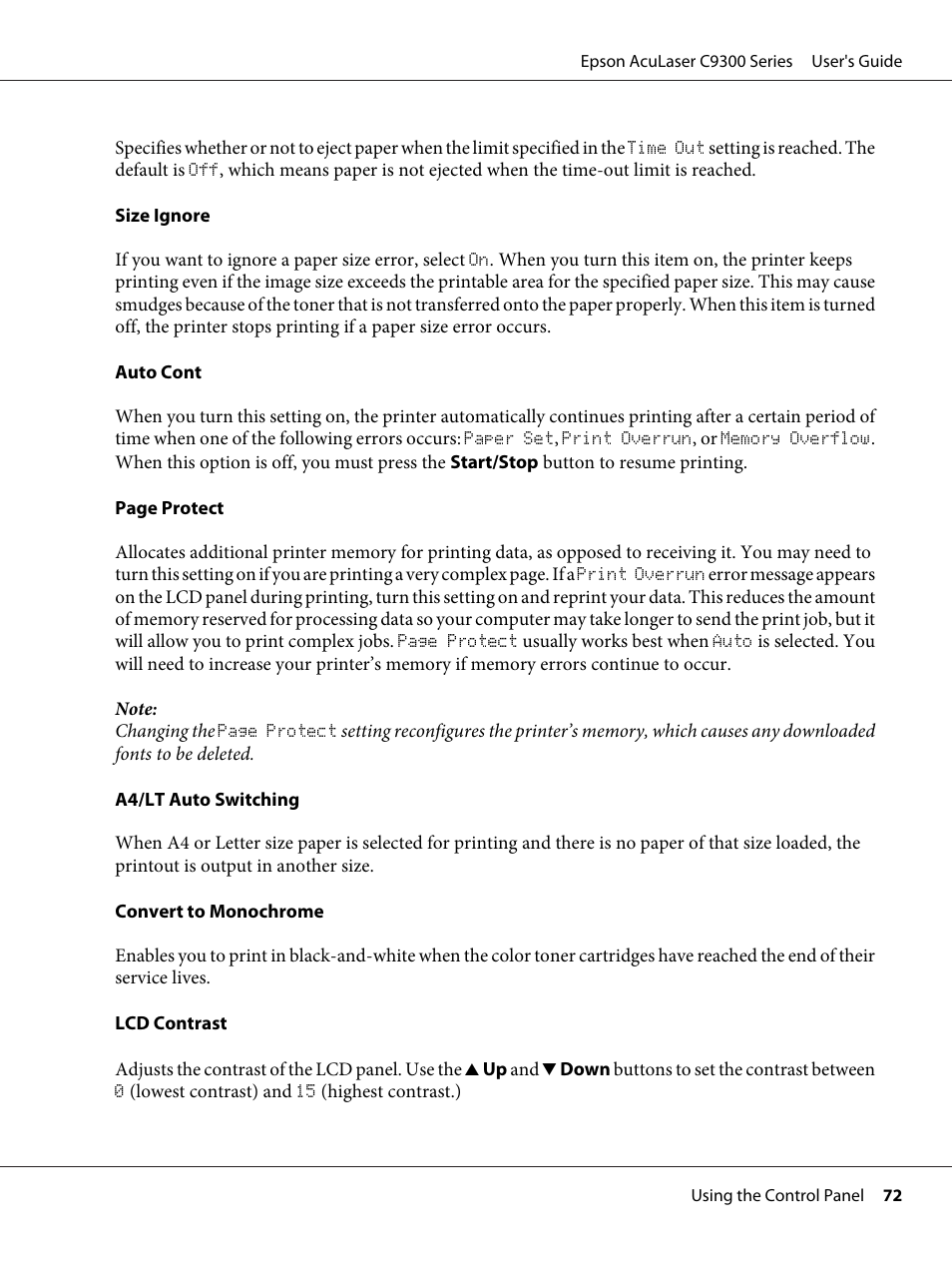 Epson AcuLaser C9300 User Manual | Page 72 / 210