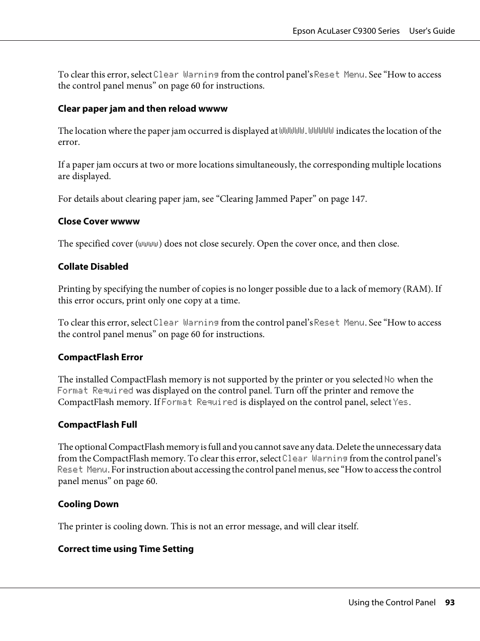 Epson AcuLaser C9300 User Manual | Page 93 / 210