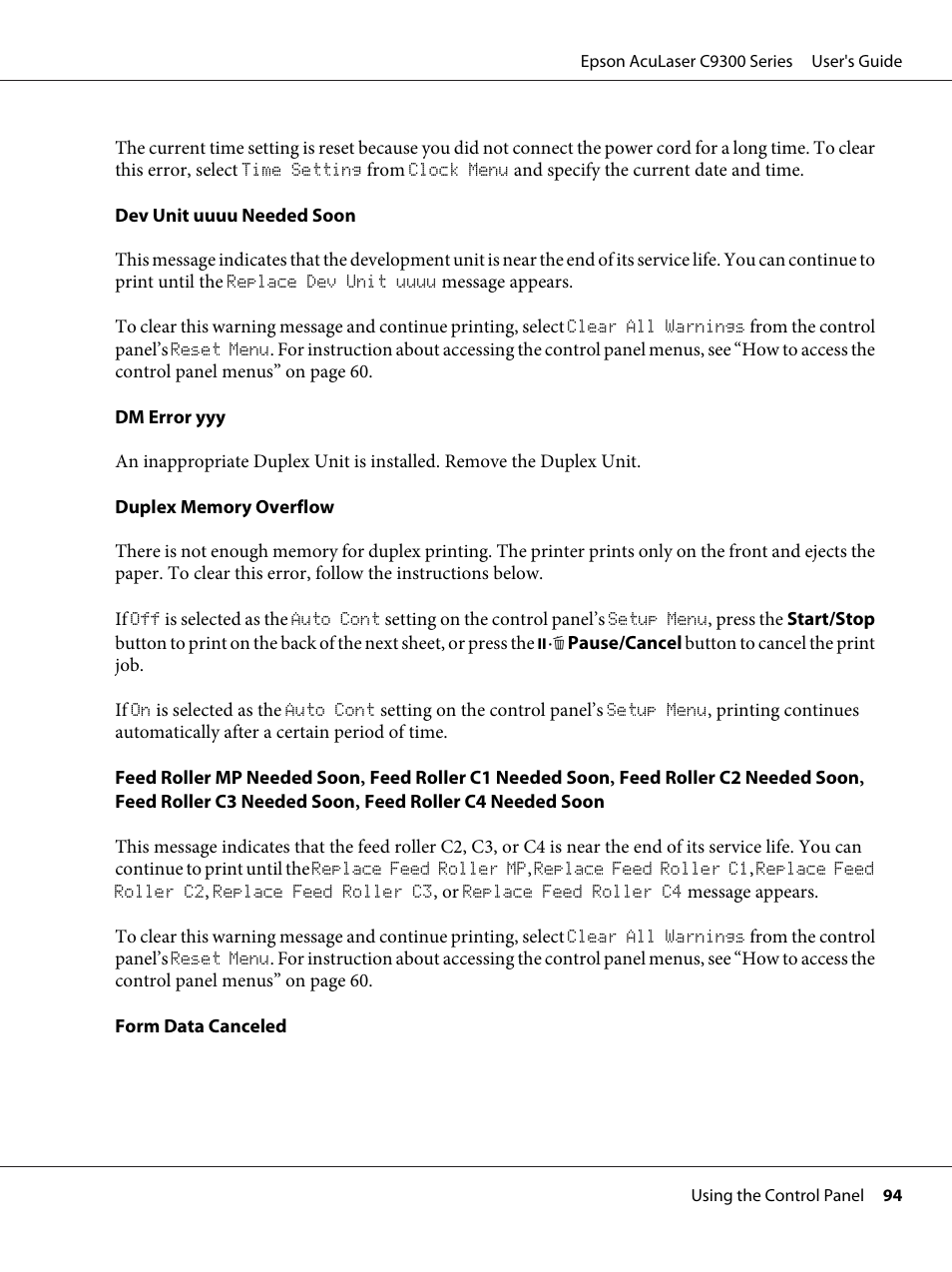Epson AcuLaser C9300 User Manual | Page 94 / 210