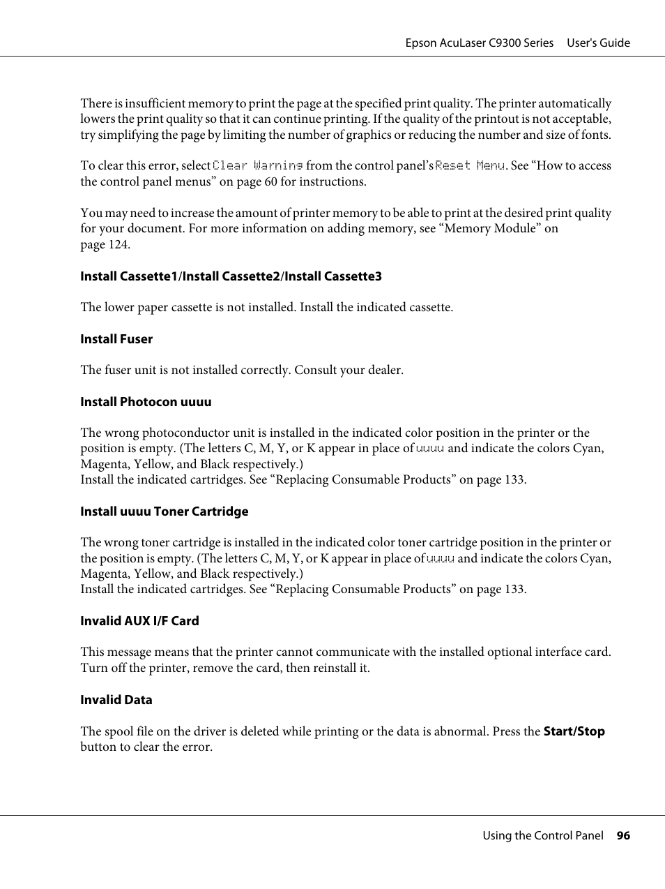 Epson AcuLaser C9300 User Manual | Page 96 / 210