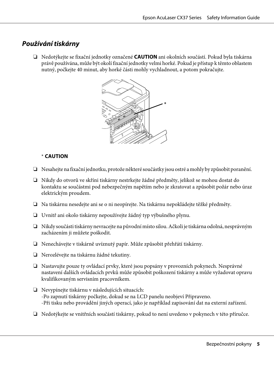 Používání tiskárny | Epson AcuLaser CX37DNF User Manual | Page 100 / 225