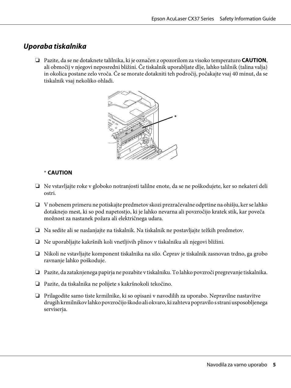 Uporaba tiskalnika | Epson AcuLaser CX37DNF User Manual | Page 152 / 225