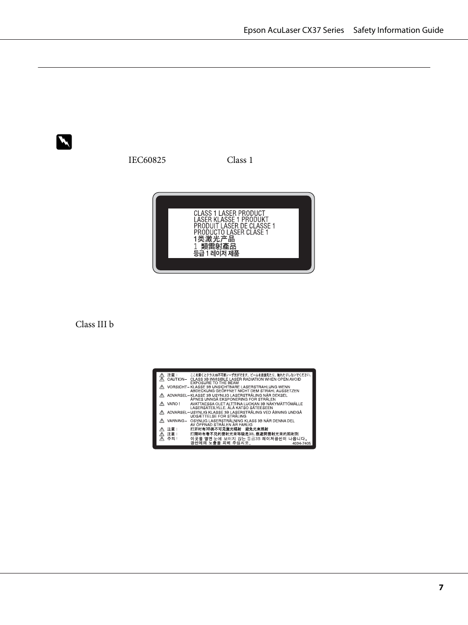 安全資訊 | Epson AcuLaser CX37DNF User Manual | Page 214 / 225