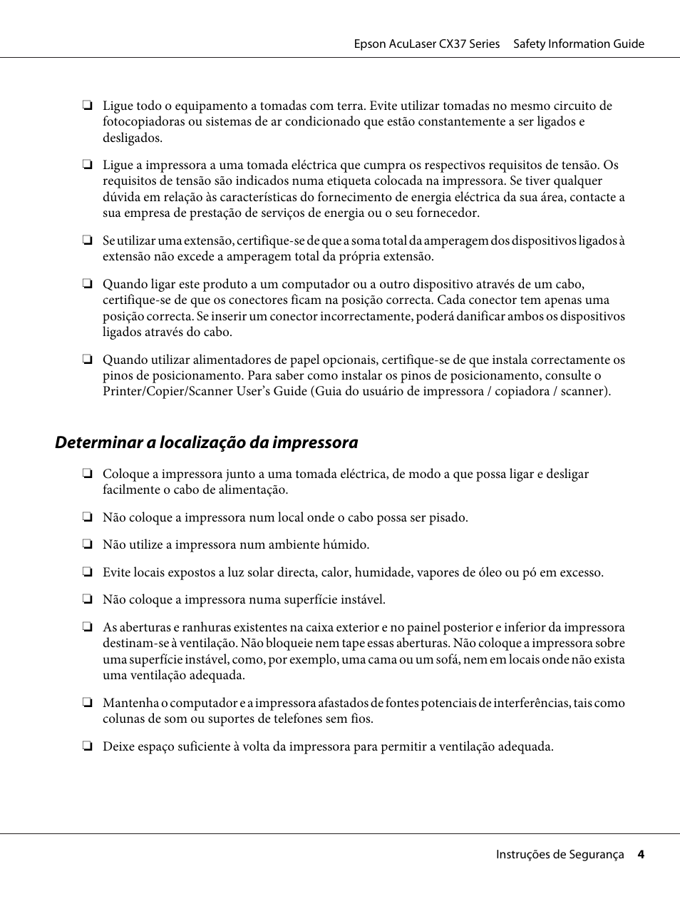 Determinar a localização da impressora | Epson AcuLaser CX37DNF User Manual | Page 48 / 225