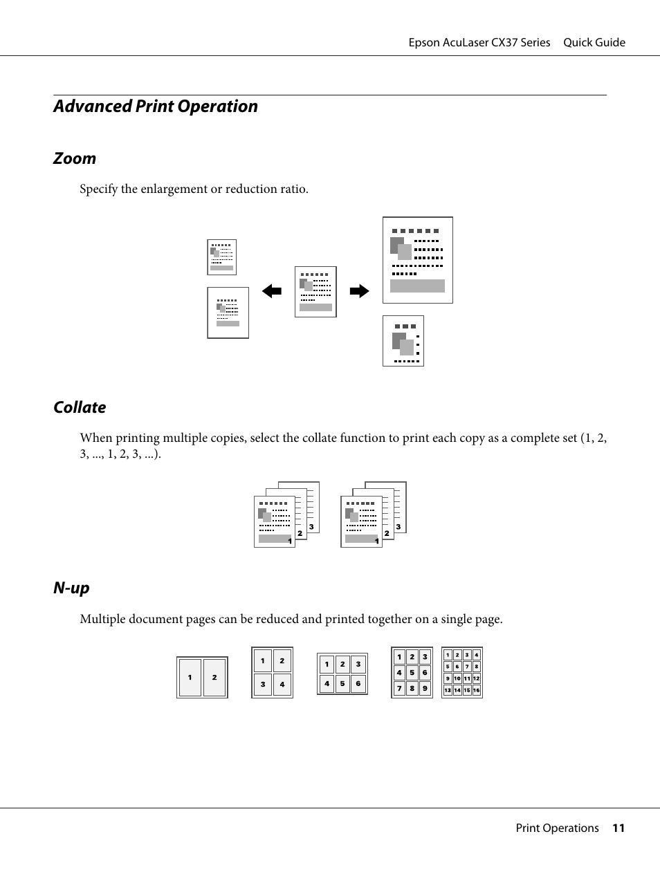 Advanced print operation | Epson AcuLaser CX37DNF User Manual | Page 11 / 28