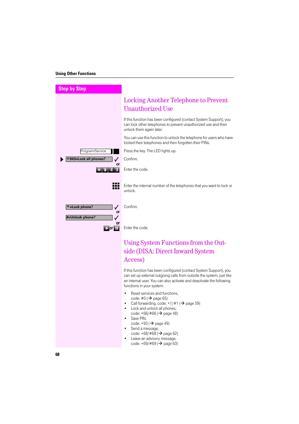 Deutsche Telekom Octophon F400 User Manual | Page 68 / 106