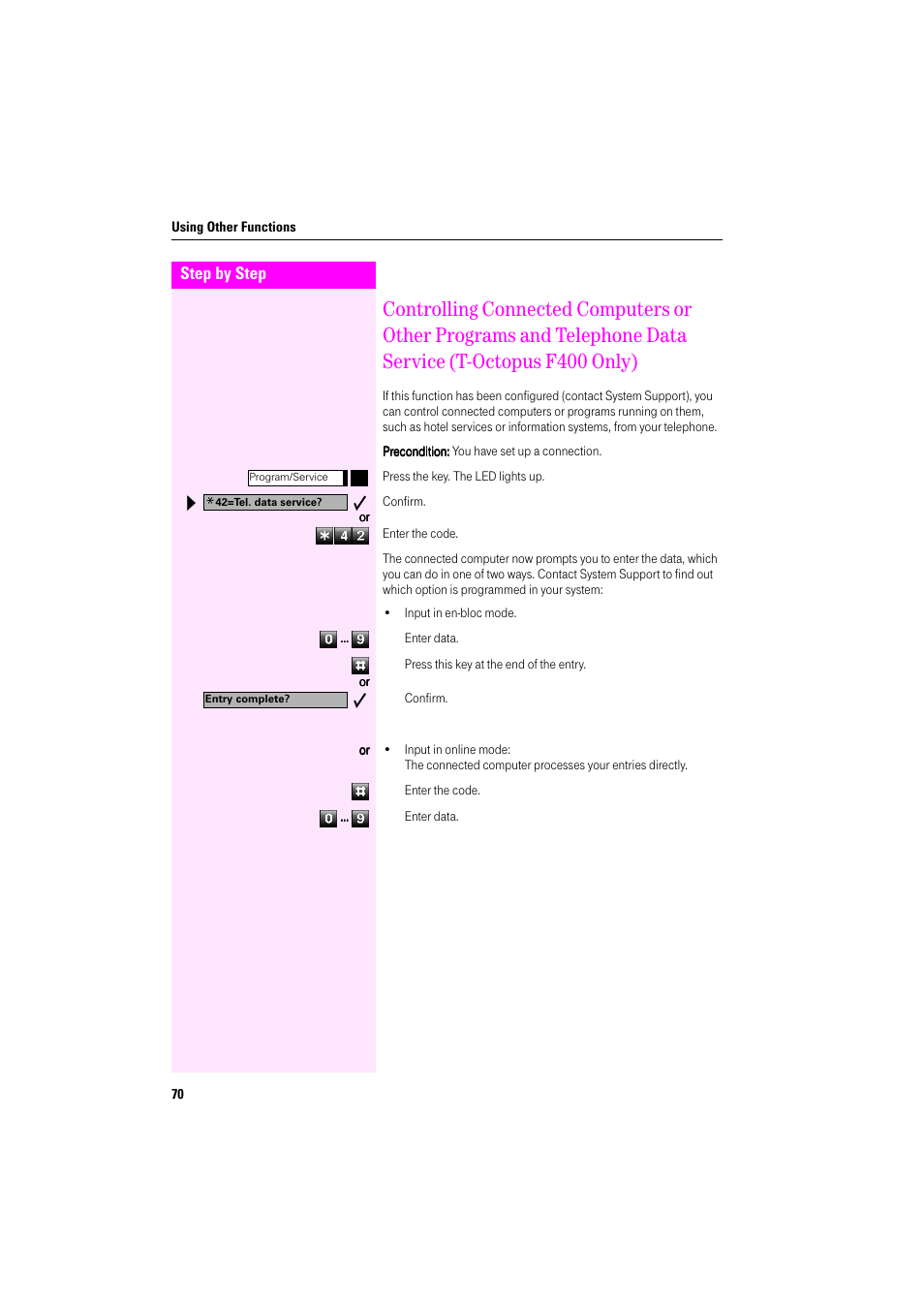 Deutsche Telekom Octophon F400 User Manual | Page 70 / 106