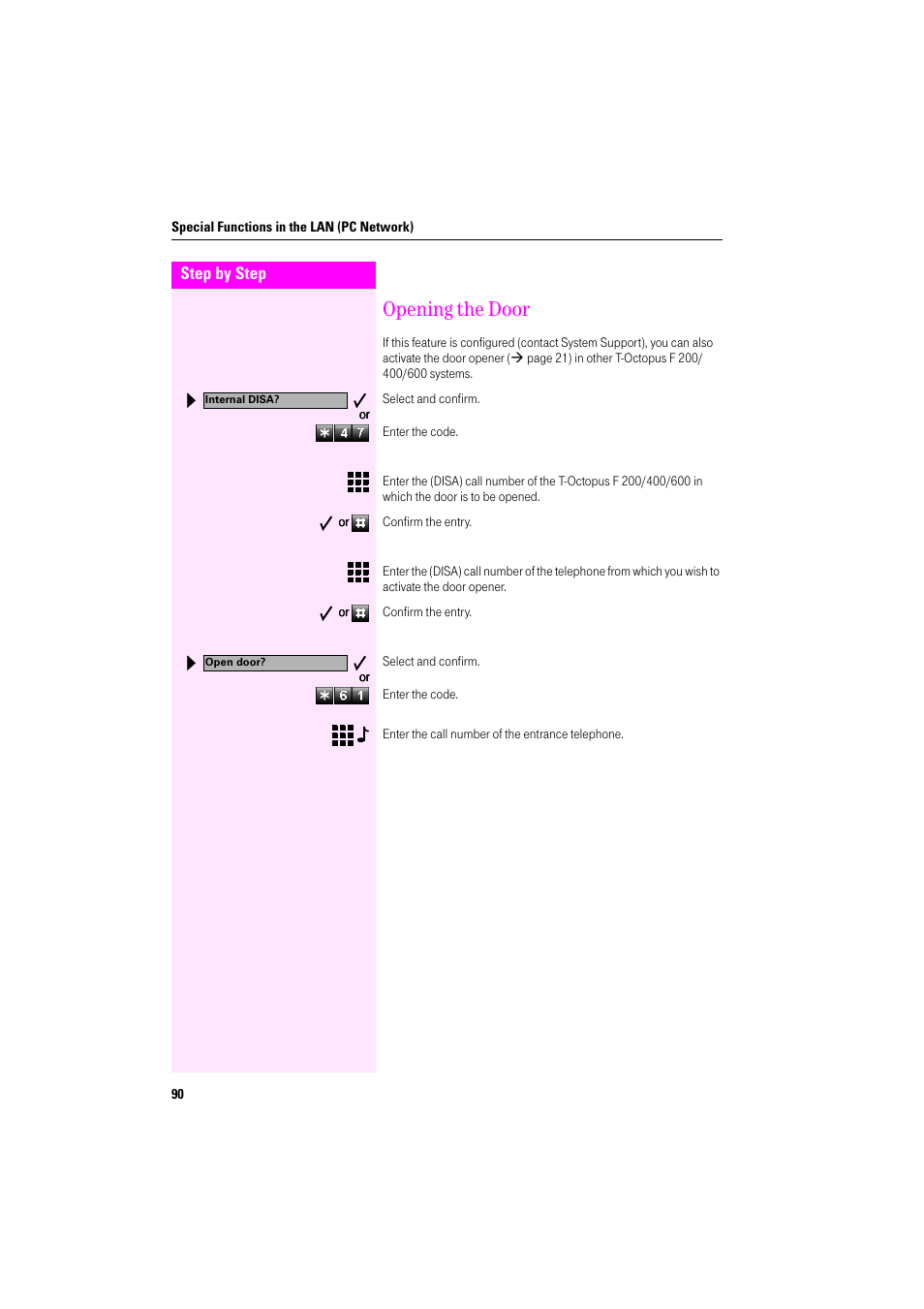 Opening the door, All about your telephone | Deutsche Telekom Octophon F400 User Manual | Page 90 / 106