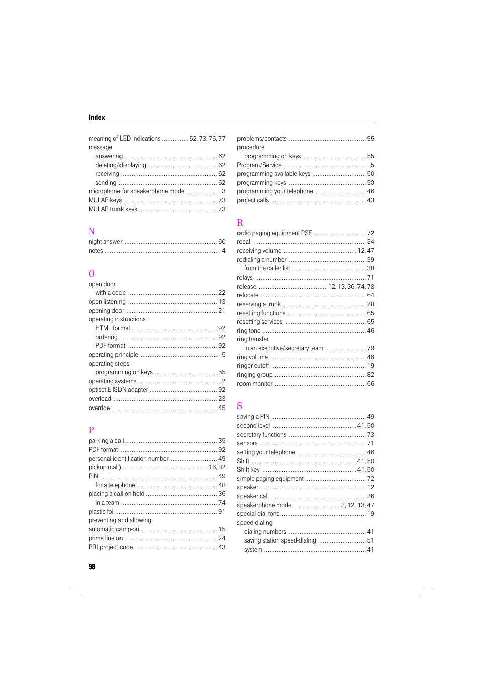 Deutsche Telekom Octophon F400 User Manual | Page 98 / 106