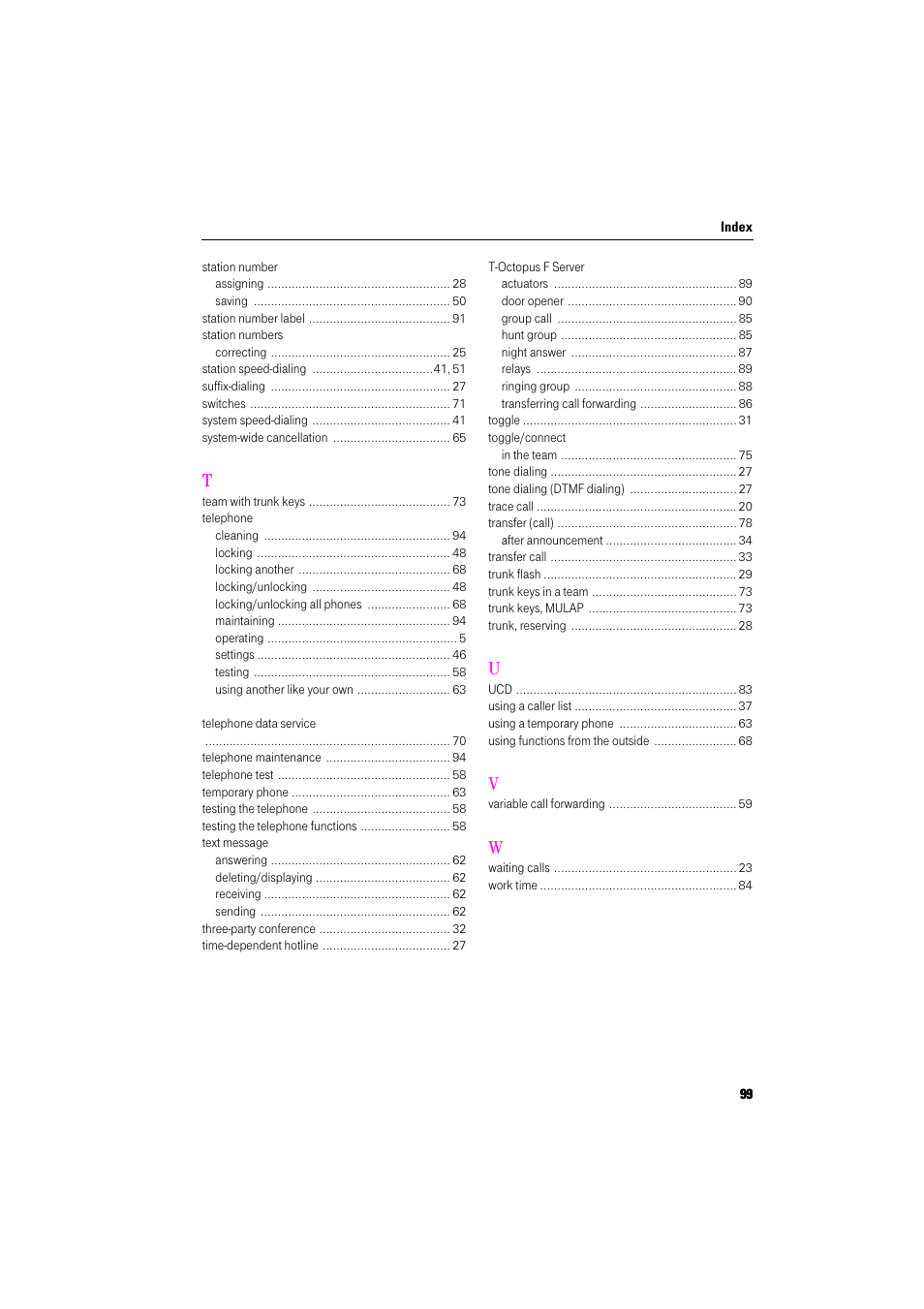 Deutsche Telekom Octophon F400 User Manual | Page 99 / 106