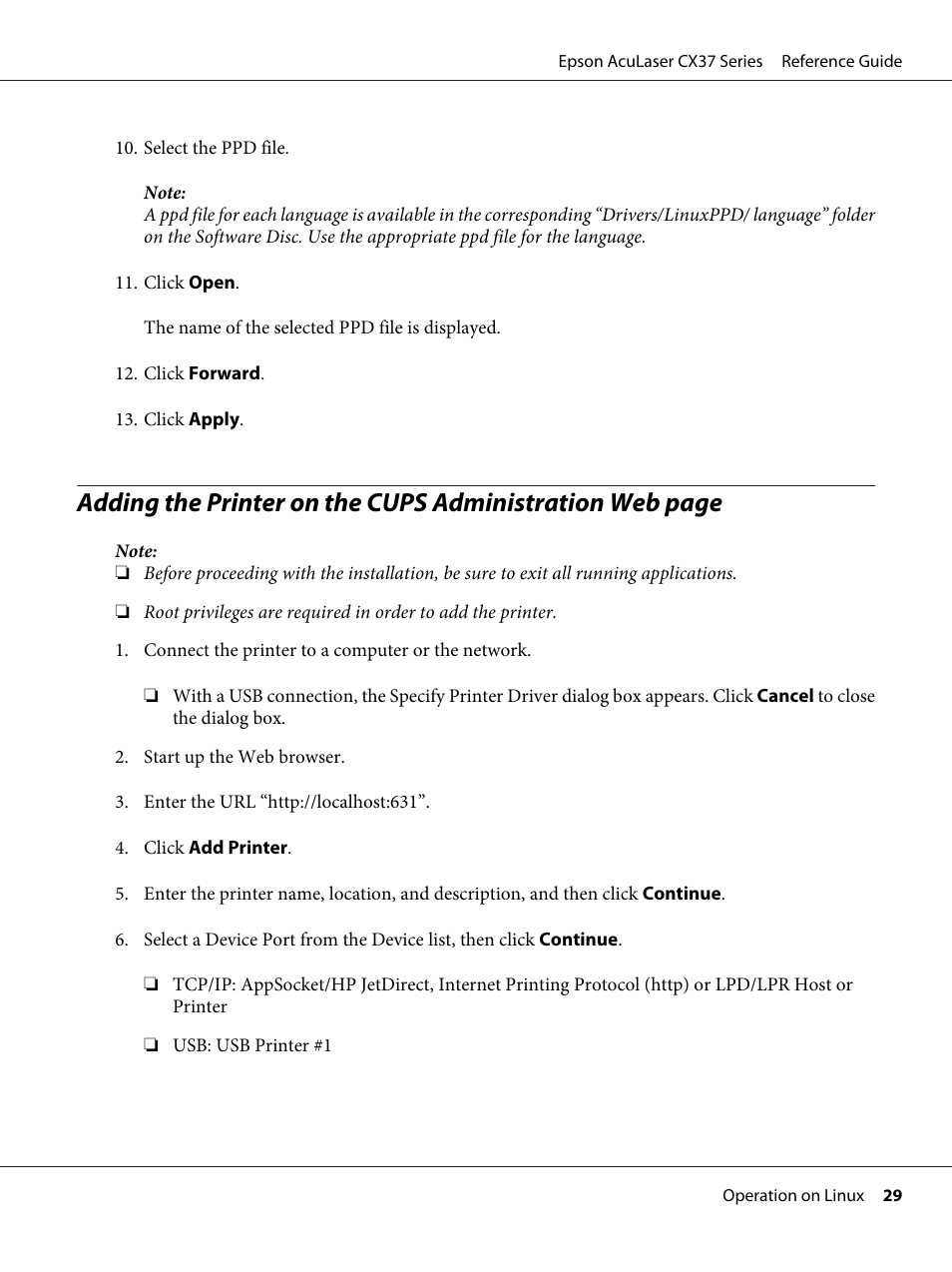 Epson AcuLaser CX37DNF User Manual | Page 29 / 197