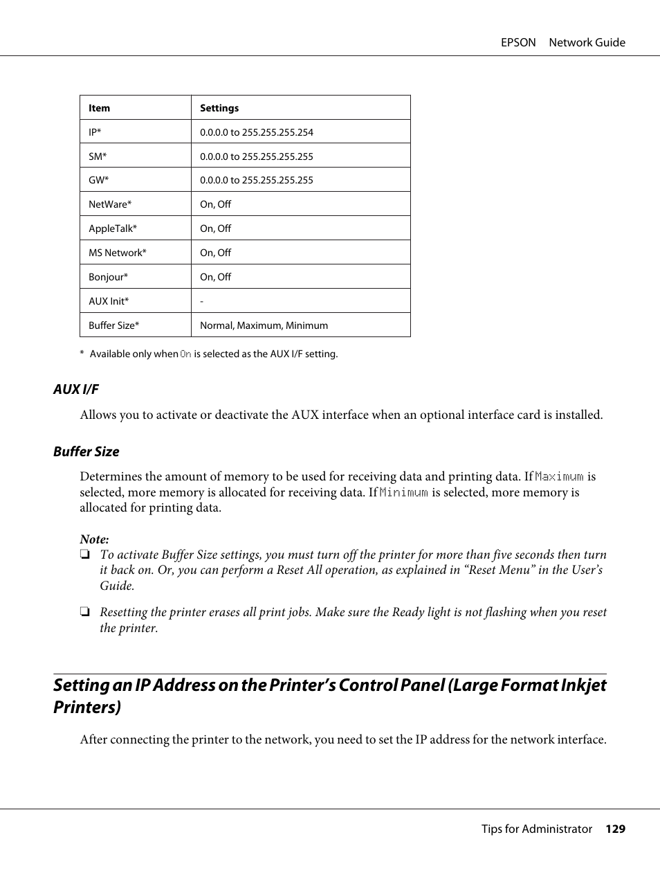 Epson AcuLaser M8000N User Manual | Page 129 / 137