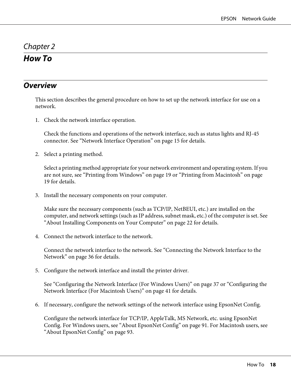 How to, Overview, Chapter 2 how to | Chapter 2 | Epson AcuLaser M8000N User Manual | Page 18 / 137