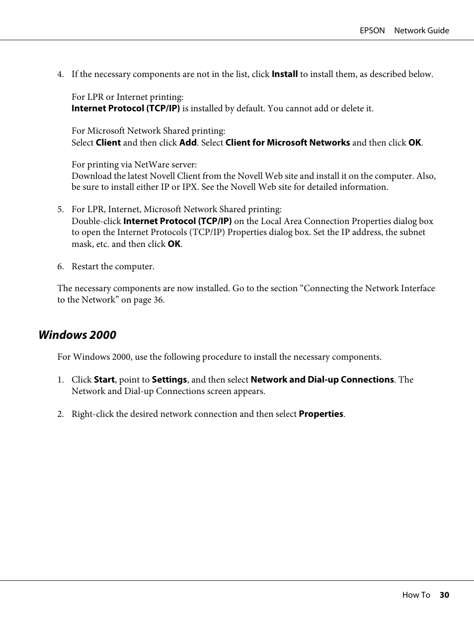 Windows 2000 | Epson AcuLaser M8000N User Manual | Page 30 / 137