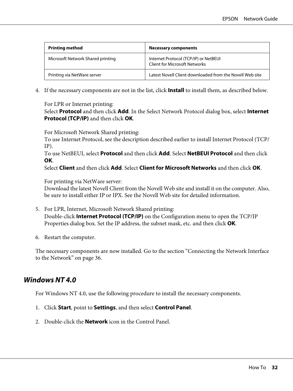 Windows nt 4.0 | Epson AcuLaser M8000N User Manual | Page 32 / 137