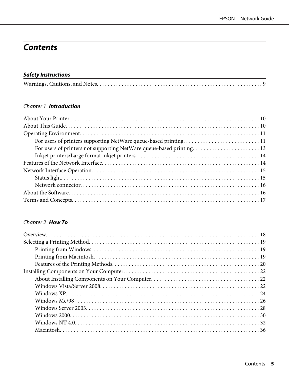 Epson AcuLaser M8000N User Manual | Page 5 / 137