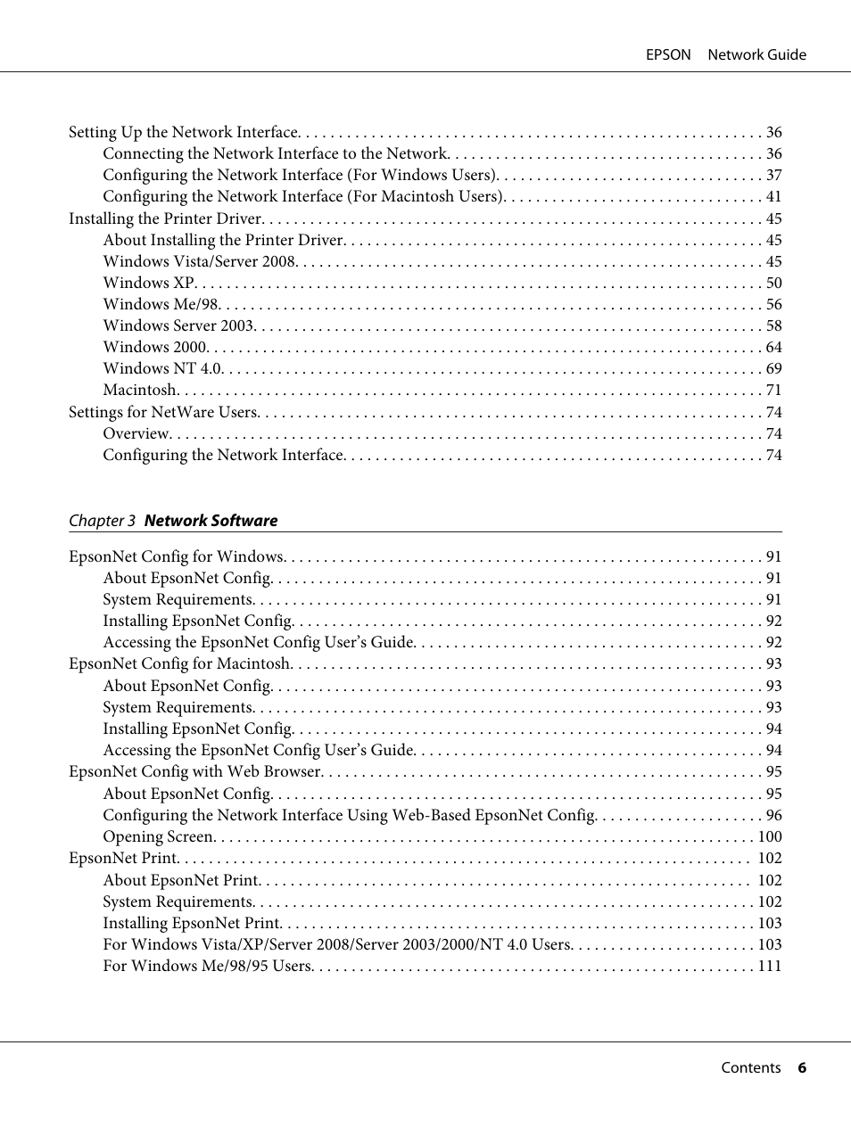 Epson AcuLaser M8000N User Manual | Page 6 / 137