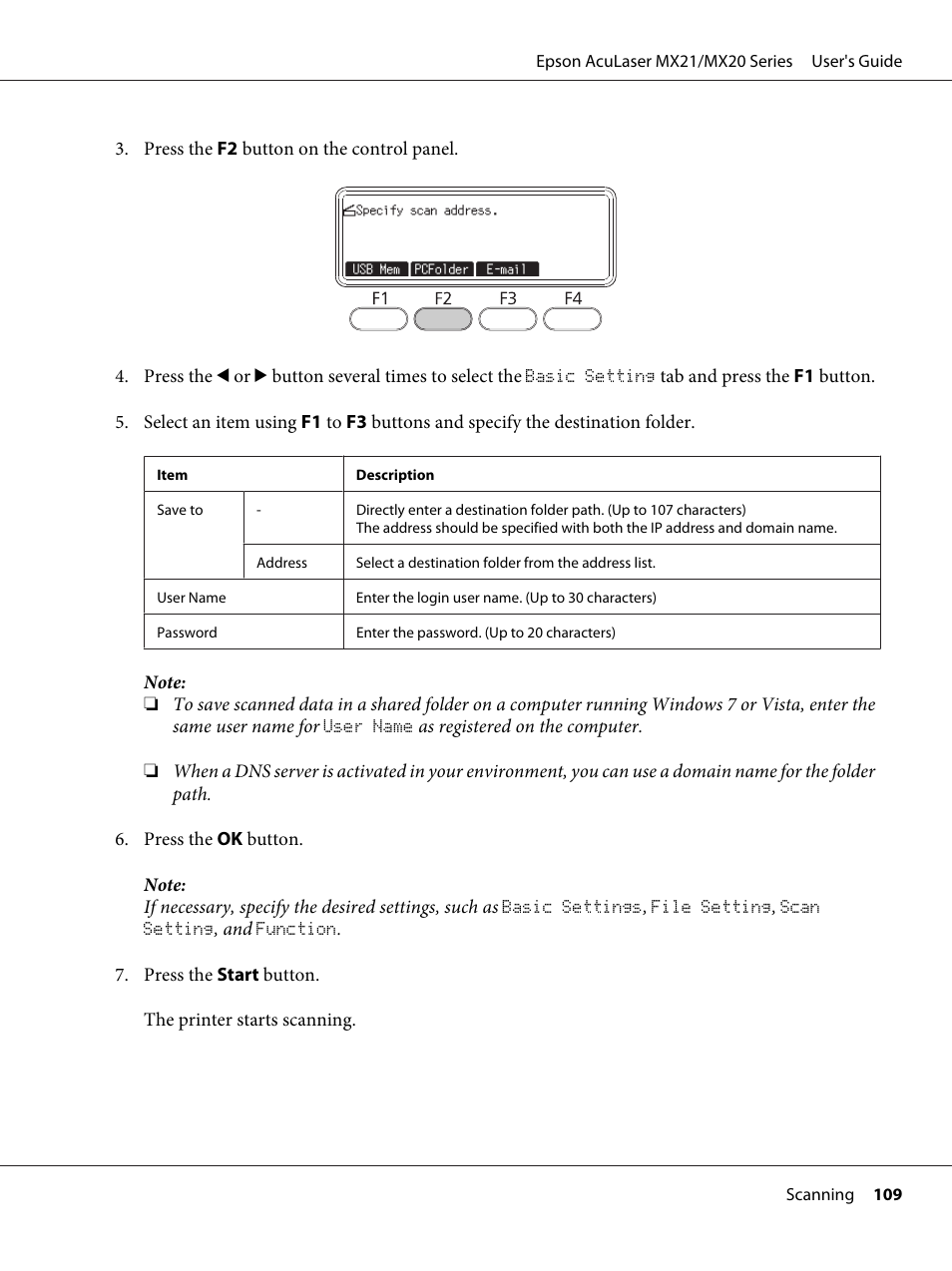 Epson AcuLaser MX20DNF User Manual | Page 109 / 286