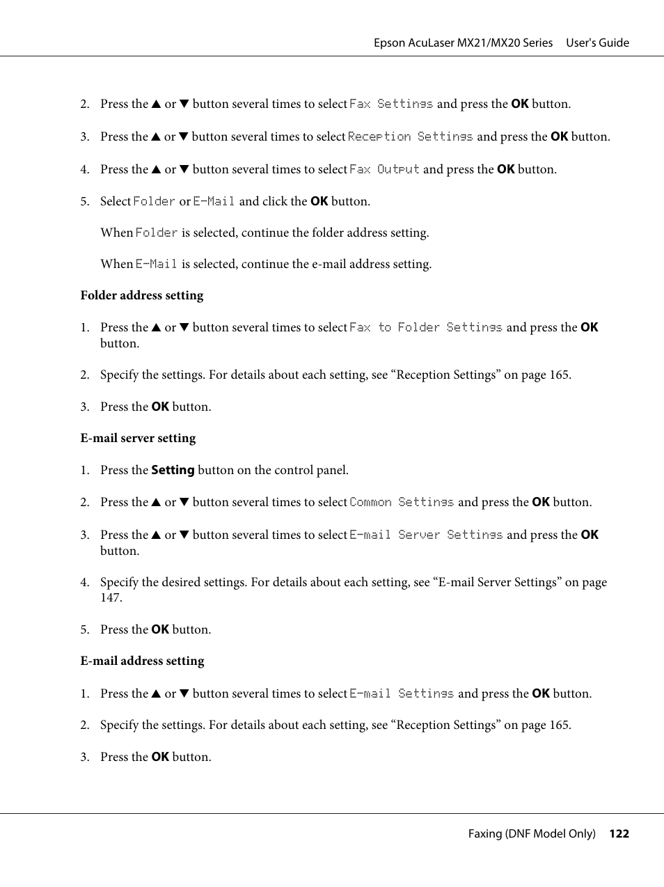 Epson AcuLaser MX20DNF User Manual | Page 122 / 286