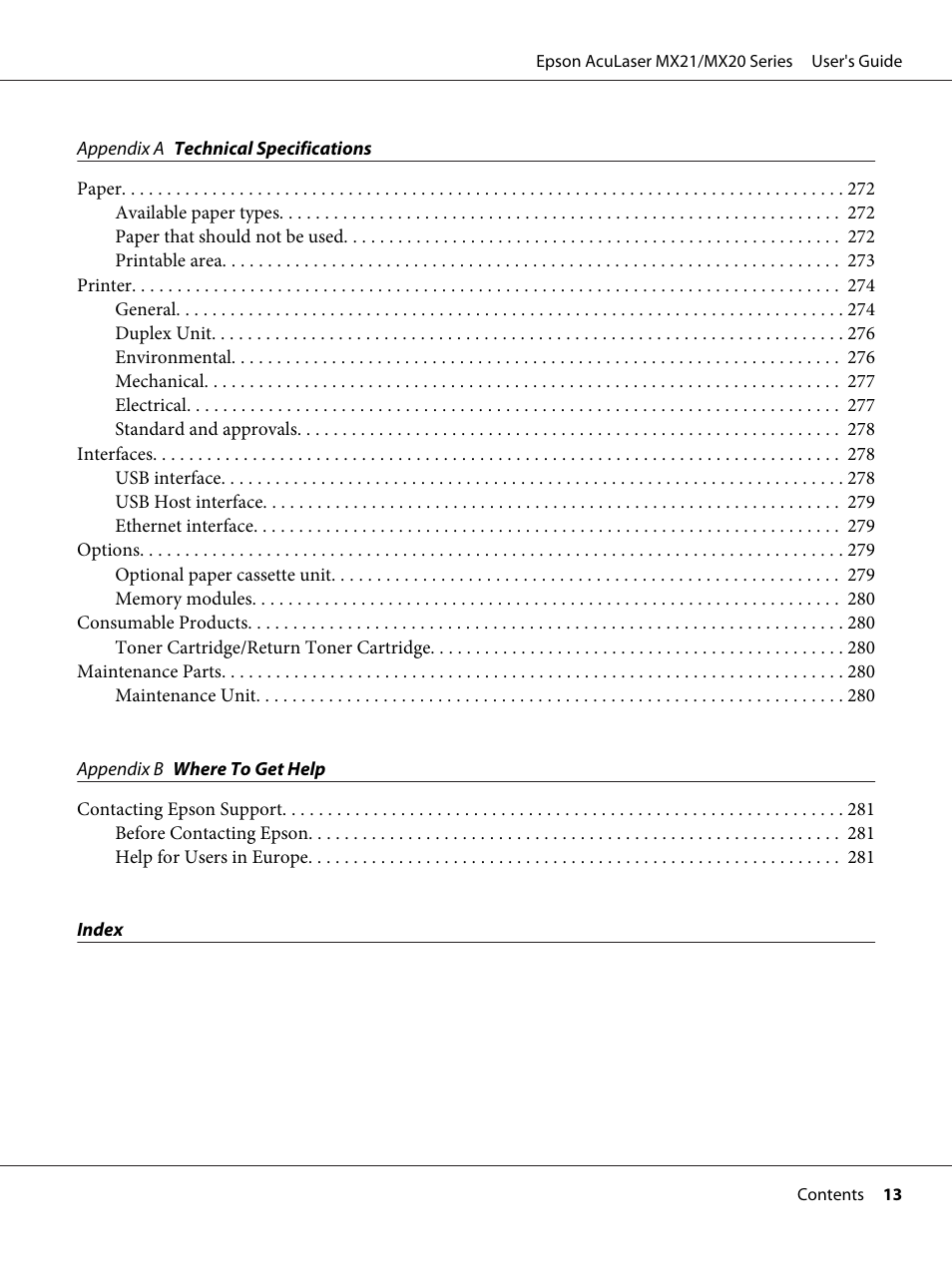 Epson AcuLaser MX20DNF User Manual | Page 13 / 286