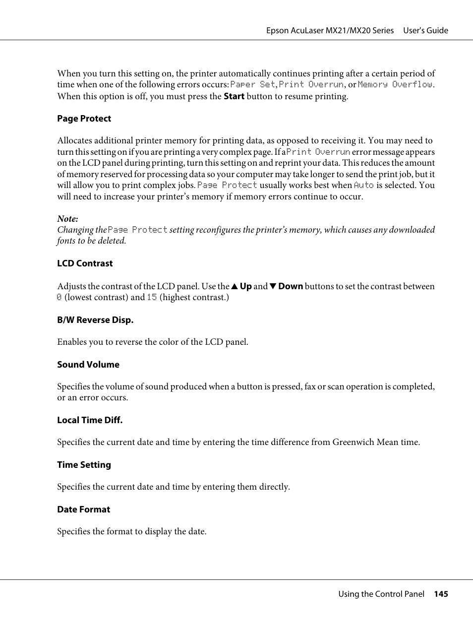 Epson AcuLaser MX20DNF User Manual | Page 145 / 286