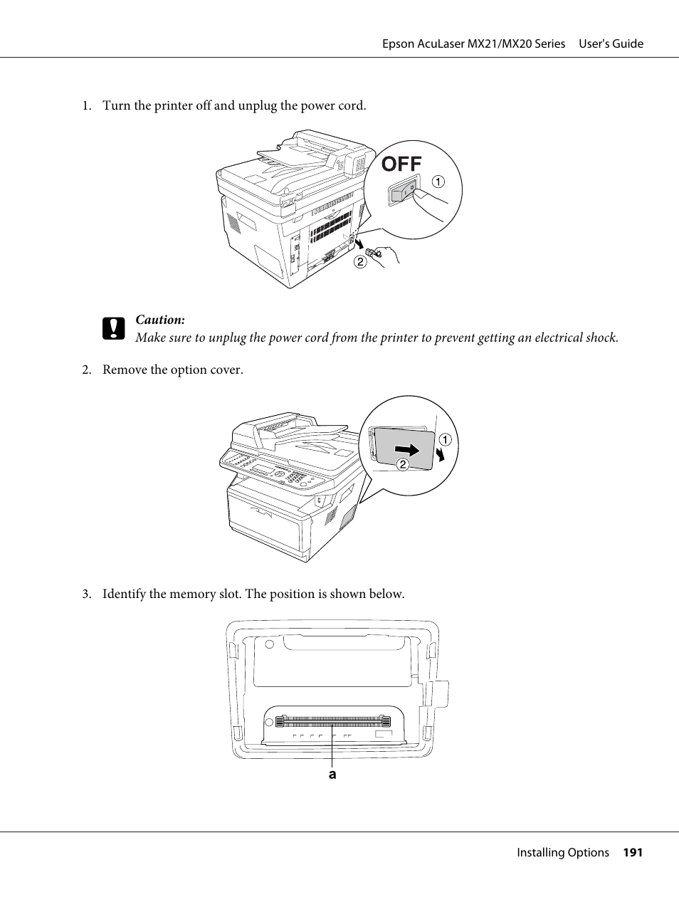 Epson AcuLaser MX20DNF User Manual | Page 191 / 286