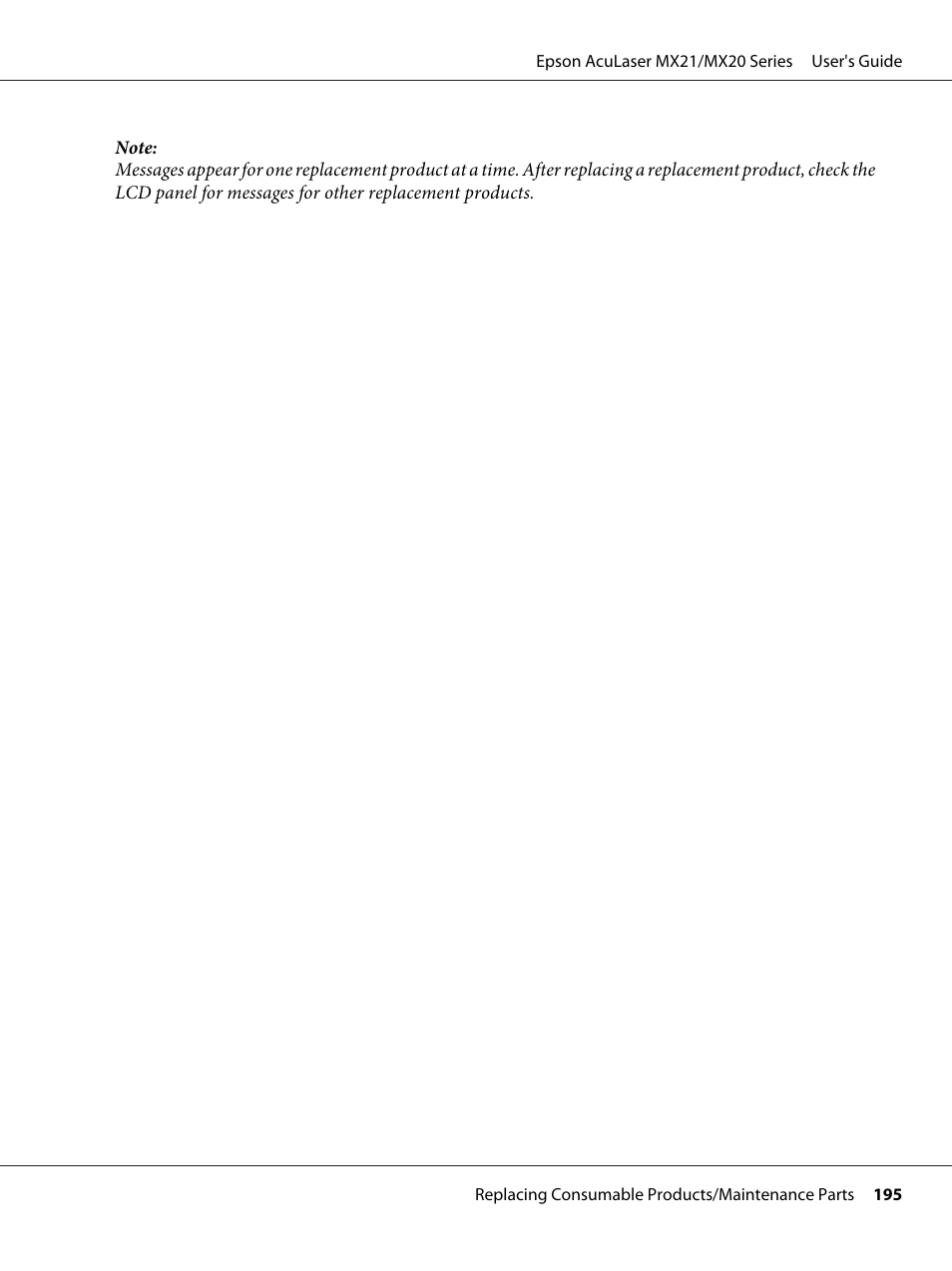 Epson AcuLaser MX20DNF User Manual | Page 195 / 286
